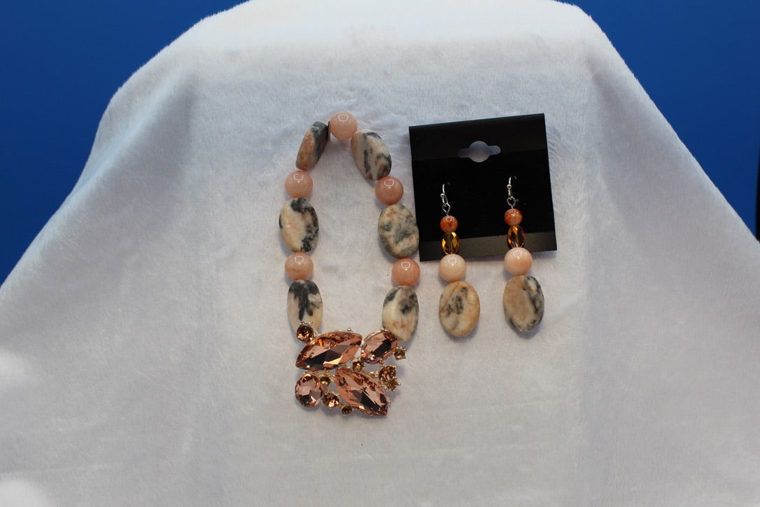 Earrings w/ Matching Bracelet - Orange