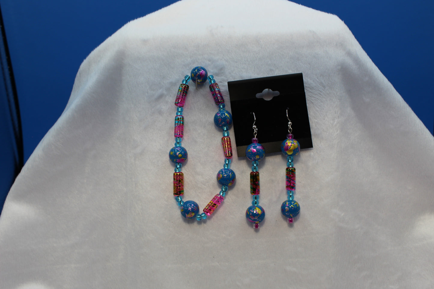 Earrings w/ Matching Bracelet - Blue - Touched By Christ