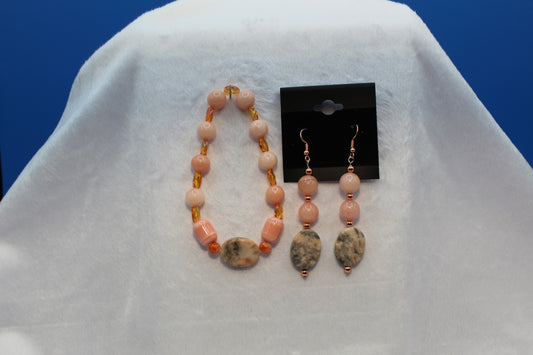 Earrings w/ Matching Bracelet - Orange