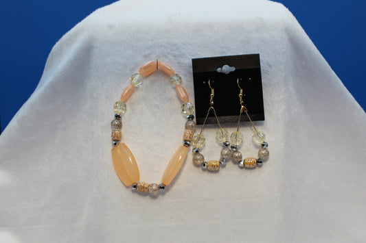 Earrings w/ Matching Bracelet - Orange