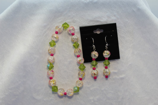 Earrings w/ Matching Bracelet - Yellow (D8)