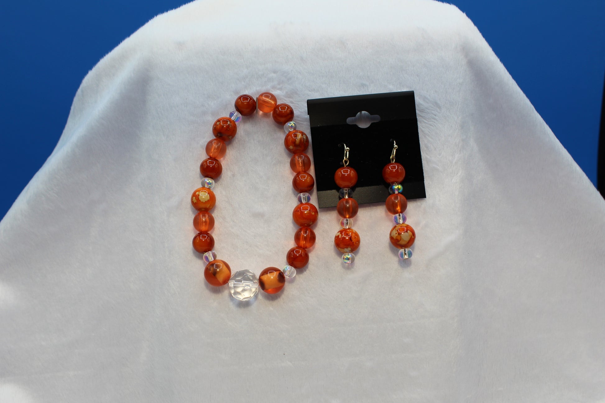 Earrings w/ Matching Bracelet - Orange - Touched By Christ