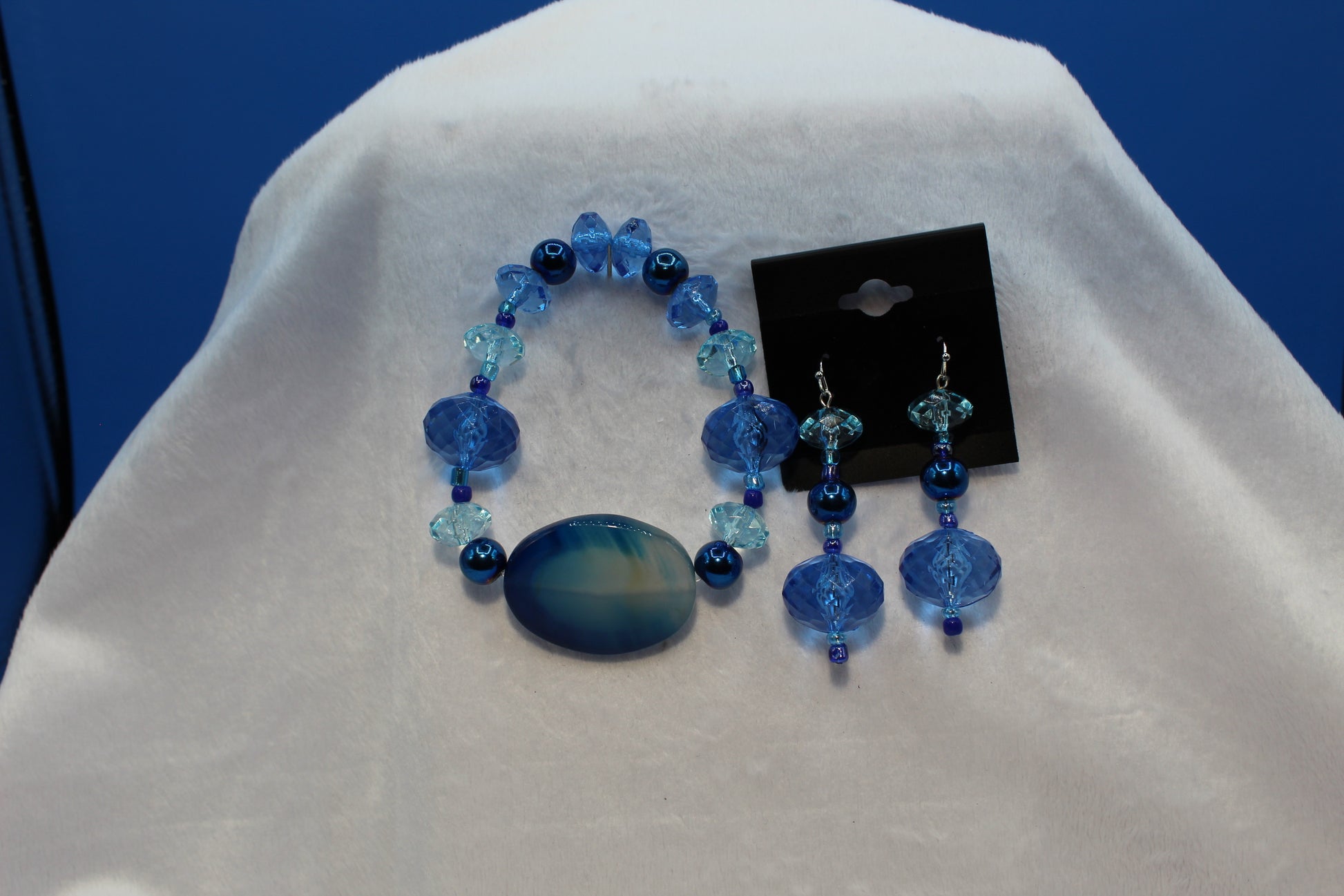 Earrings w/ Matching Bracelet - Blue - Touched By Christ