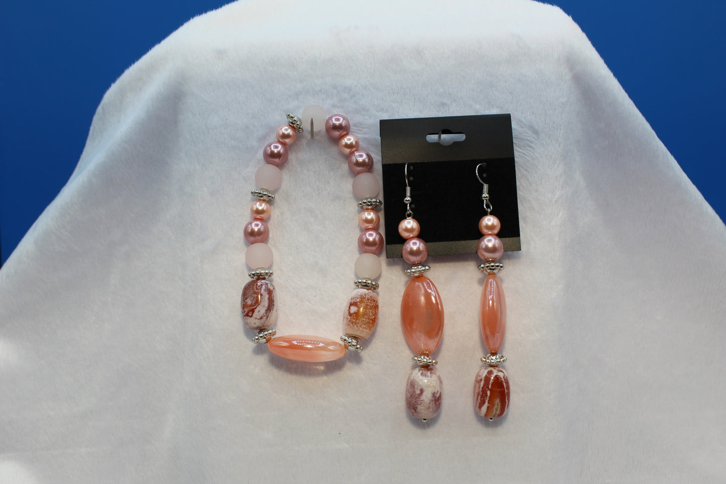 Earrings w/ Matching Bracelet - Orange