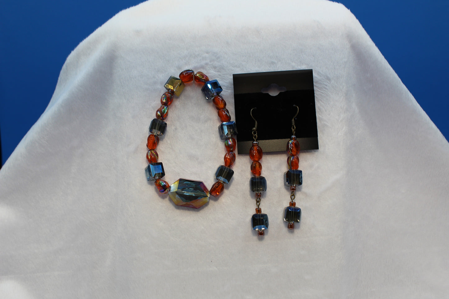 Earrings w/ Matching Bracelet - Orange