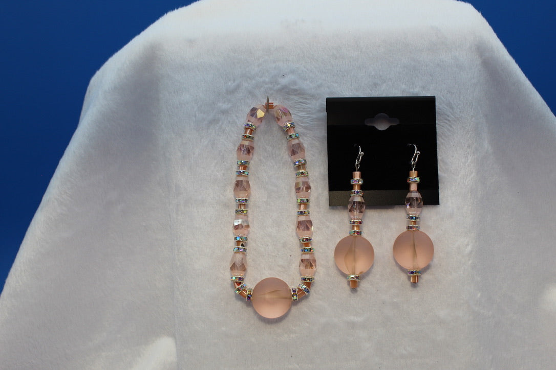 Earrings w/ Matching Bracelet - Pink - Touched By Christ