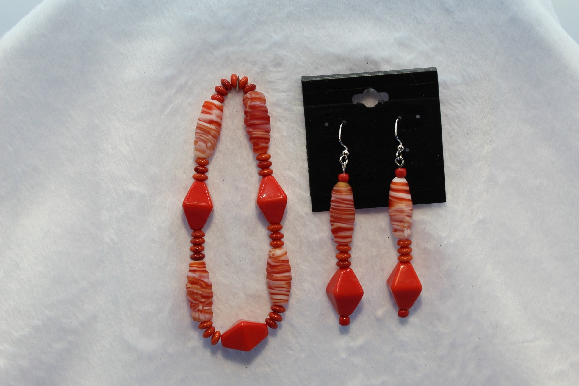Earrings w/ Matching Bracelet - Orange (D4) - Touched By Christ