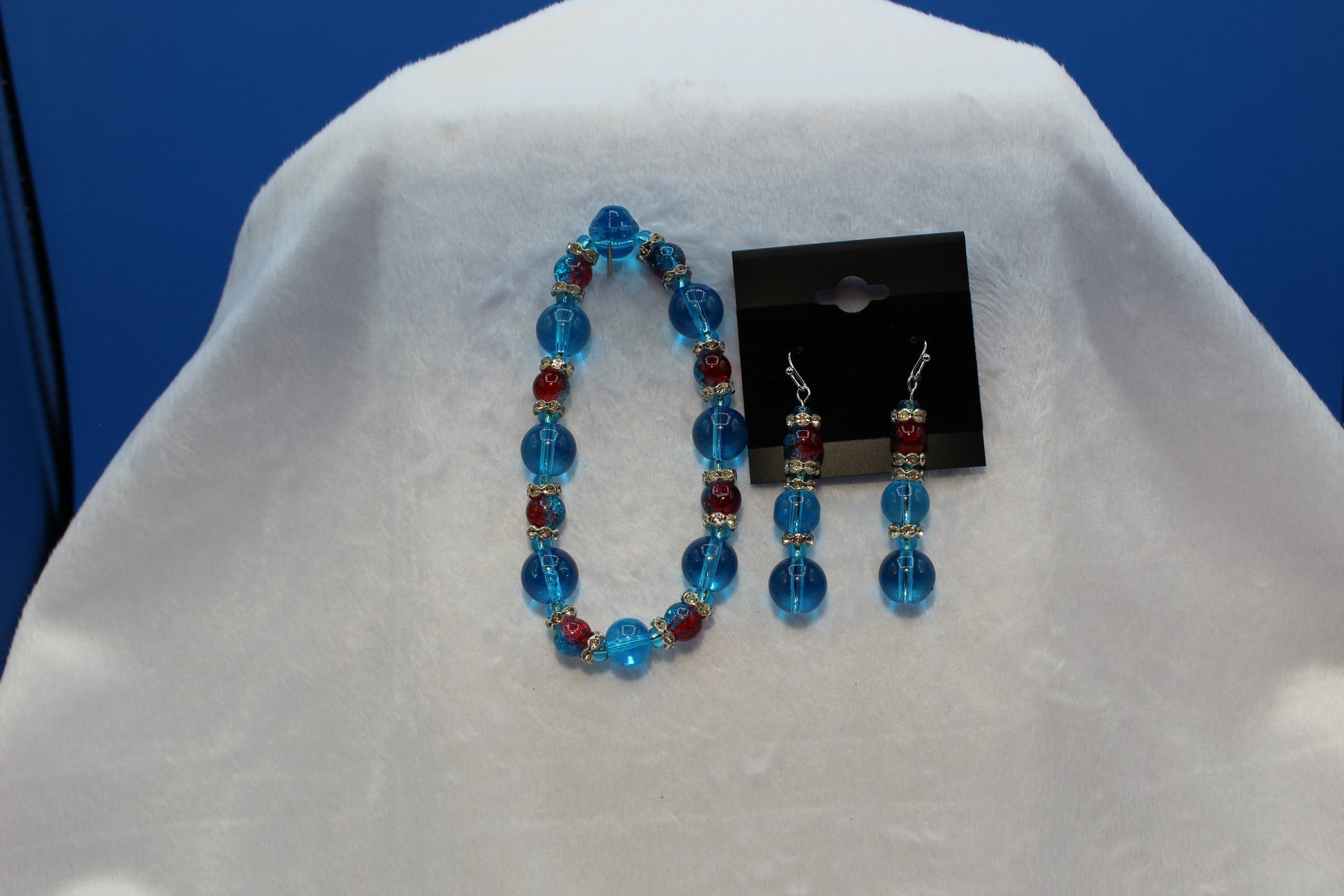 Earrings w/ Matching Bracelet - Blue - Touched By Christ