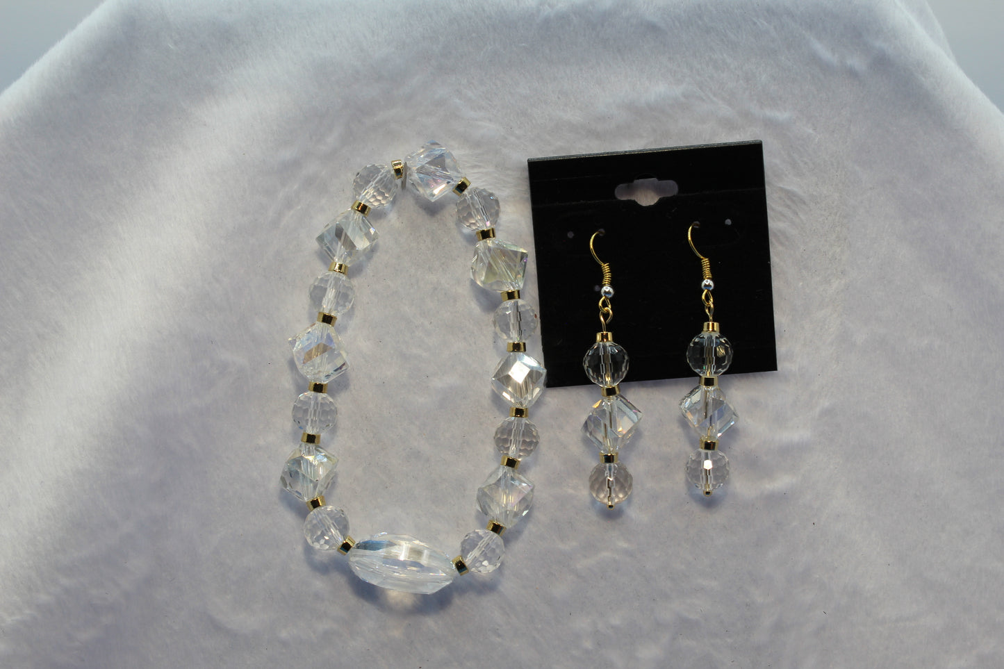 Earrings w/ Matching Bracelet - Clear (D1) - Touched By Christ