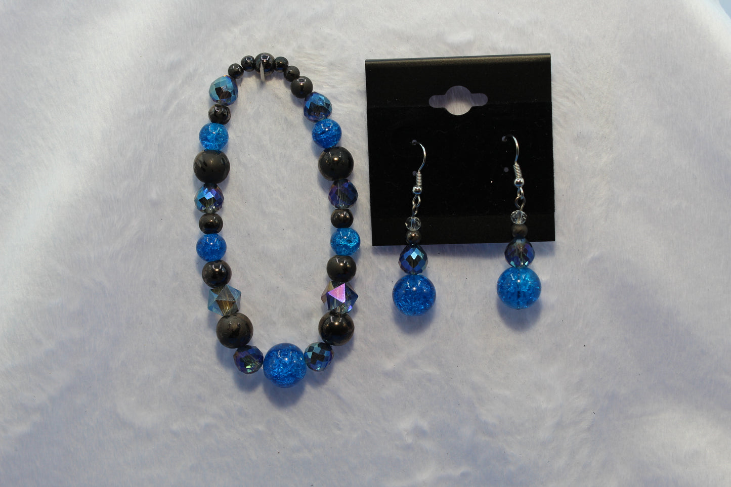 Earrings w/ Matching Bracelet - Blue - Touched By Christ
