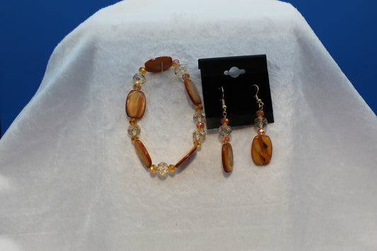 Earrings w/ Matching Bracelet - Orange