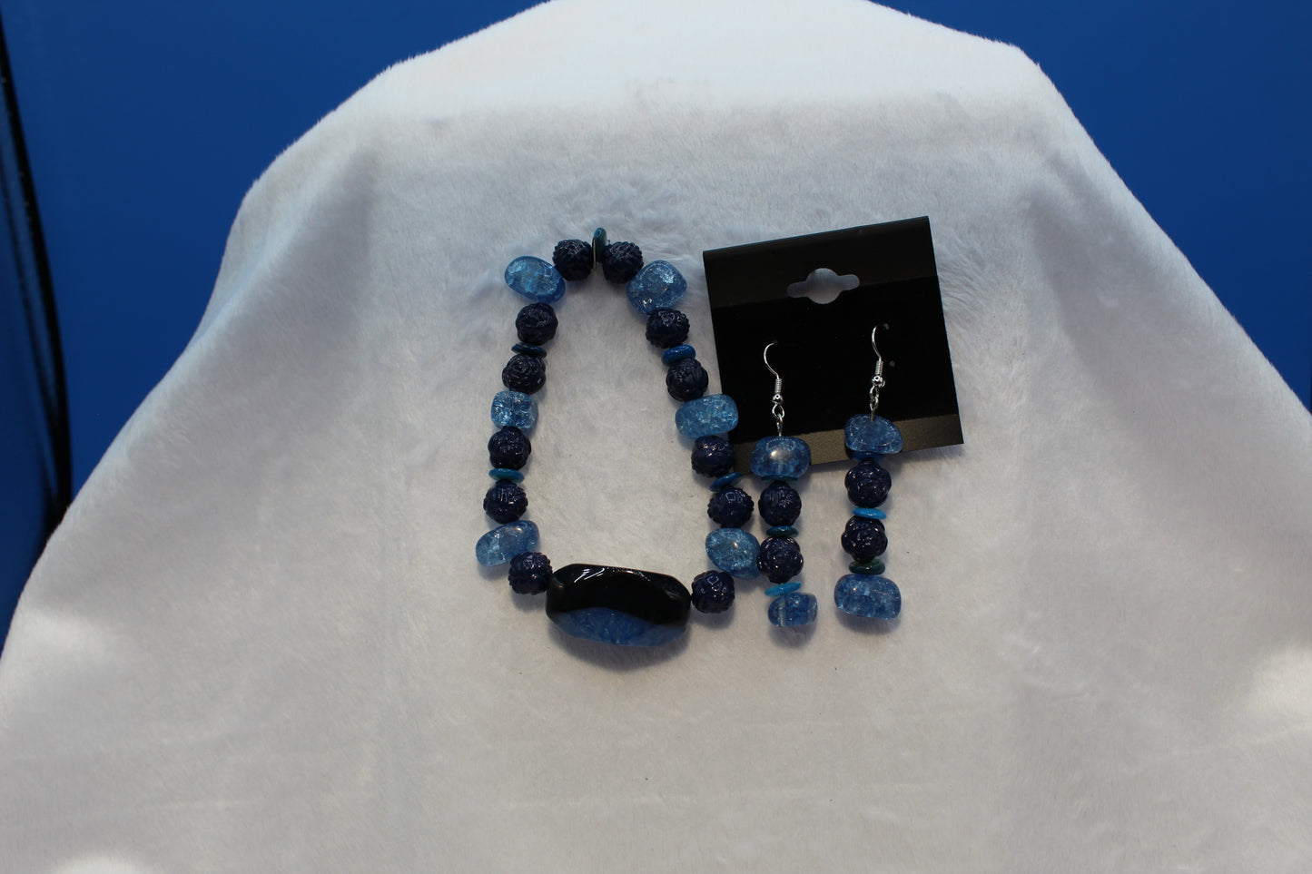 Earrings w/ Matching Bracelet - Blue - Touched By Christ