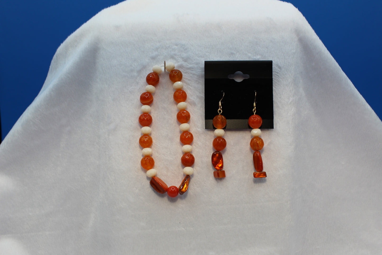 Earrings w/ Matching Bracelet - Orange