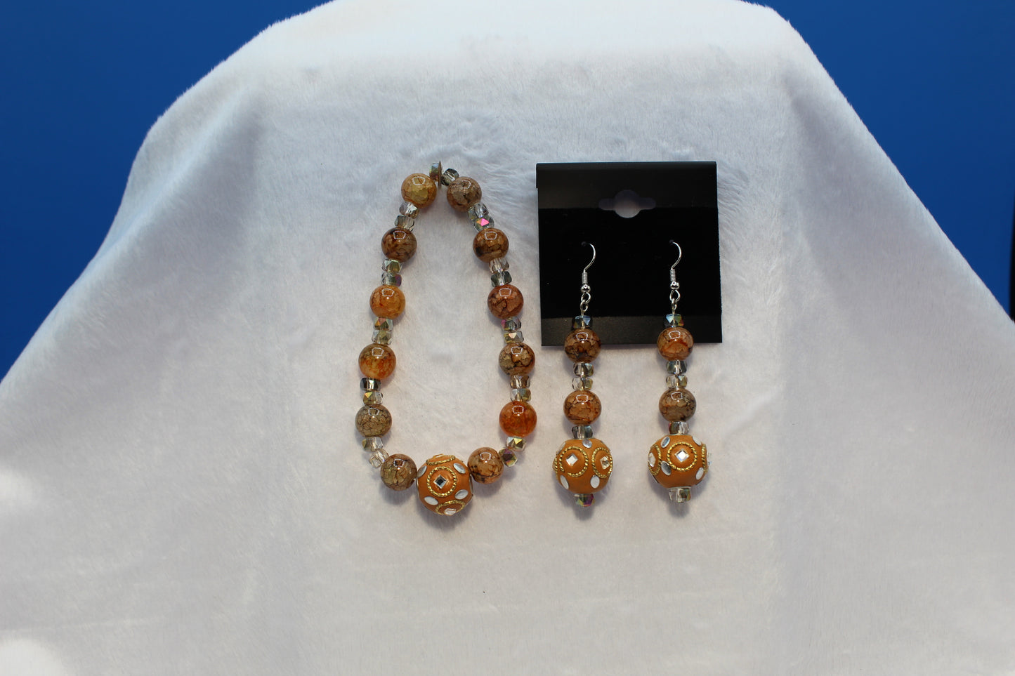 Earrings w/ Matching Bracelet - Orange