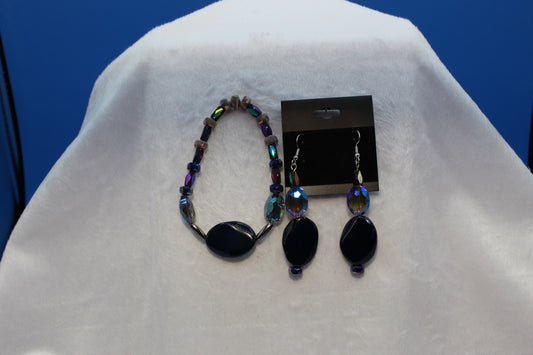 Earrings w/ Matching Bracelet - Blue - Touched By Christ