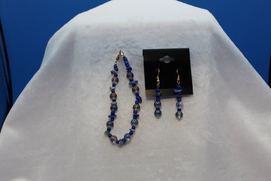 Earrings w/ Matching Bracelet - Blue - Touched By Christ