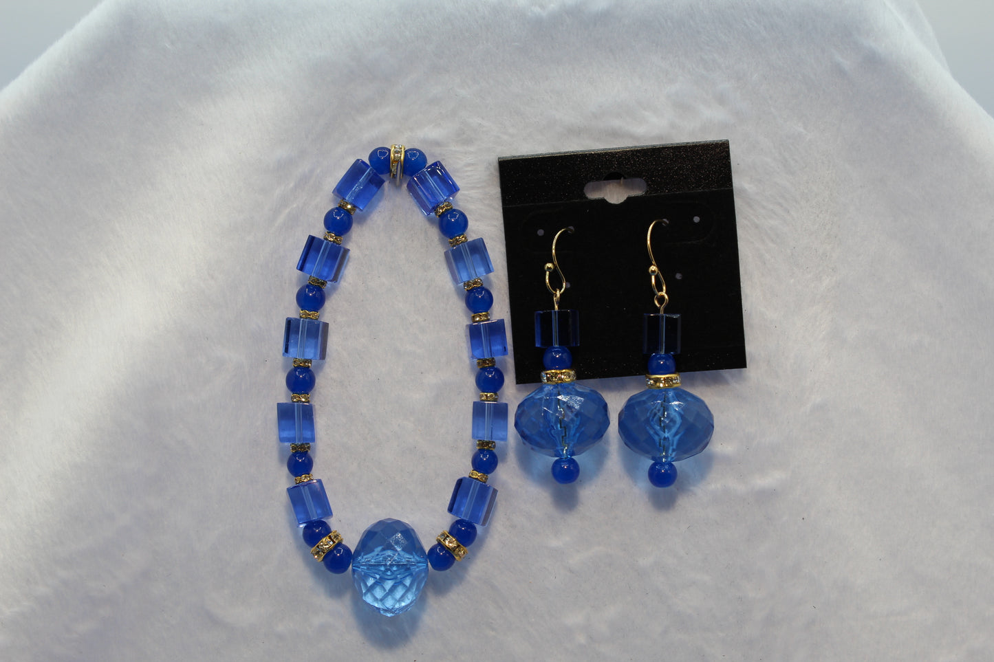 Earrings w/ Matching Bracelet - Blue (D1) - Touched By Christ