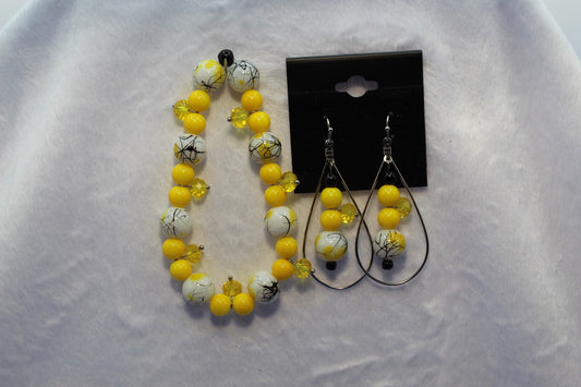 Earrings w/ Matching Bracelet - Yellow