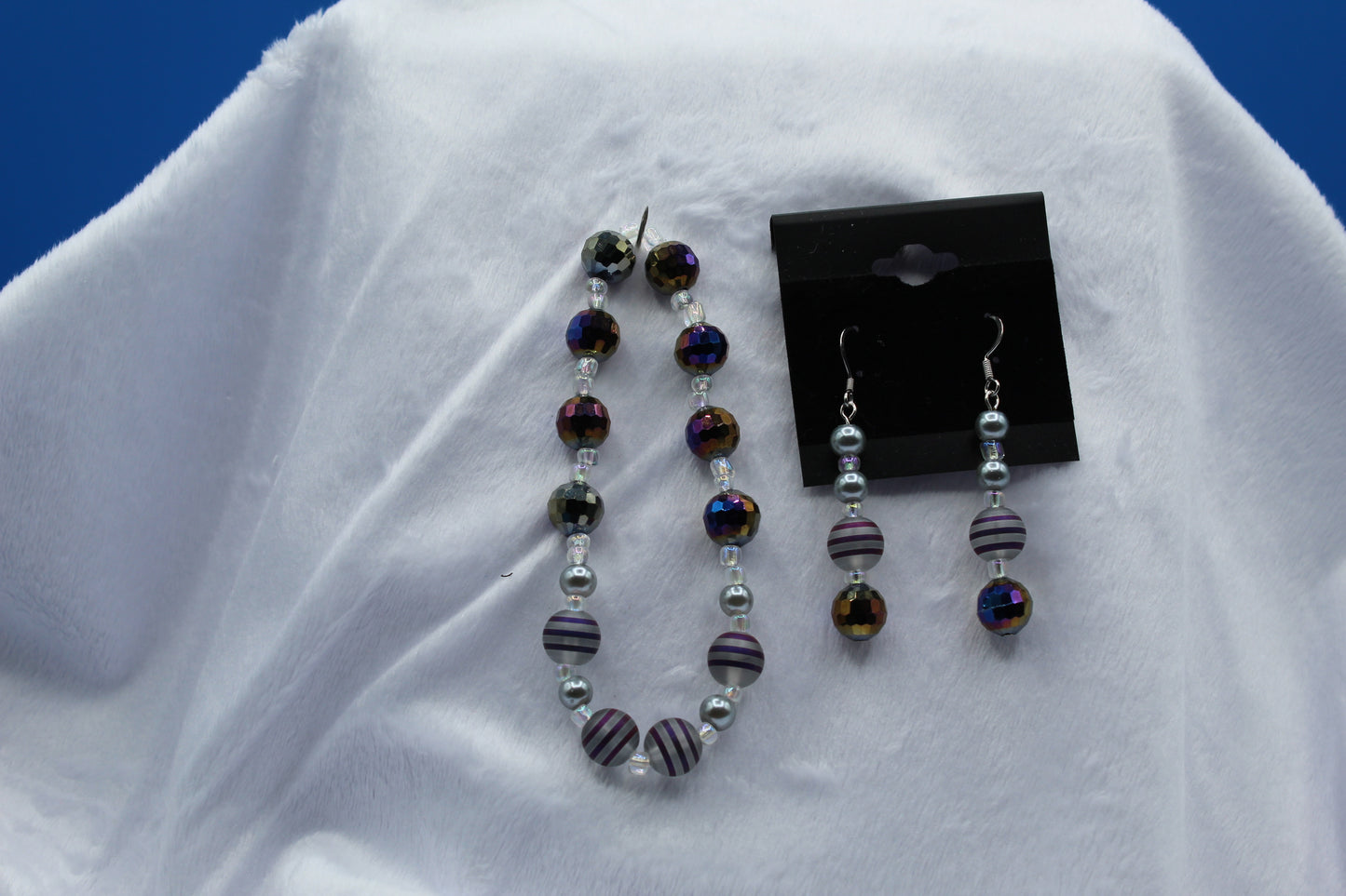 Earrings w/ Matching Bracelet - Purple - Touched By Christ