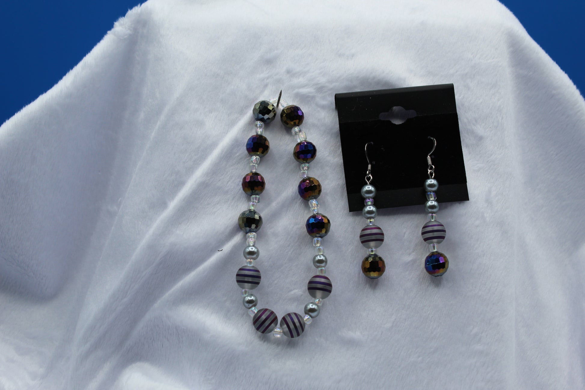 Earrings w/ Matching Bracelet - Purple - Touched By Christ