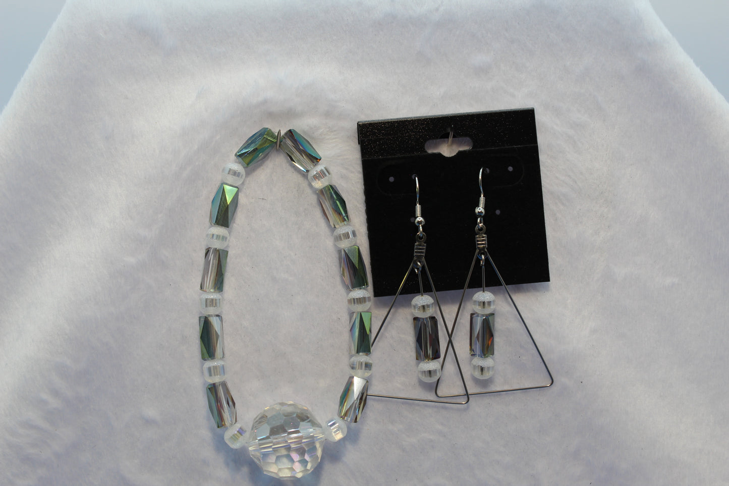 Earrings w/ Matching Bracelet - Clear (D3)