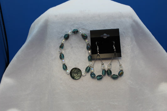 Earrings w/ Matching Bracelet - Blue - Touched By Christ