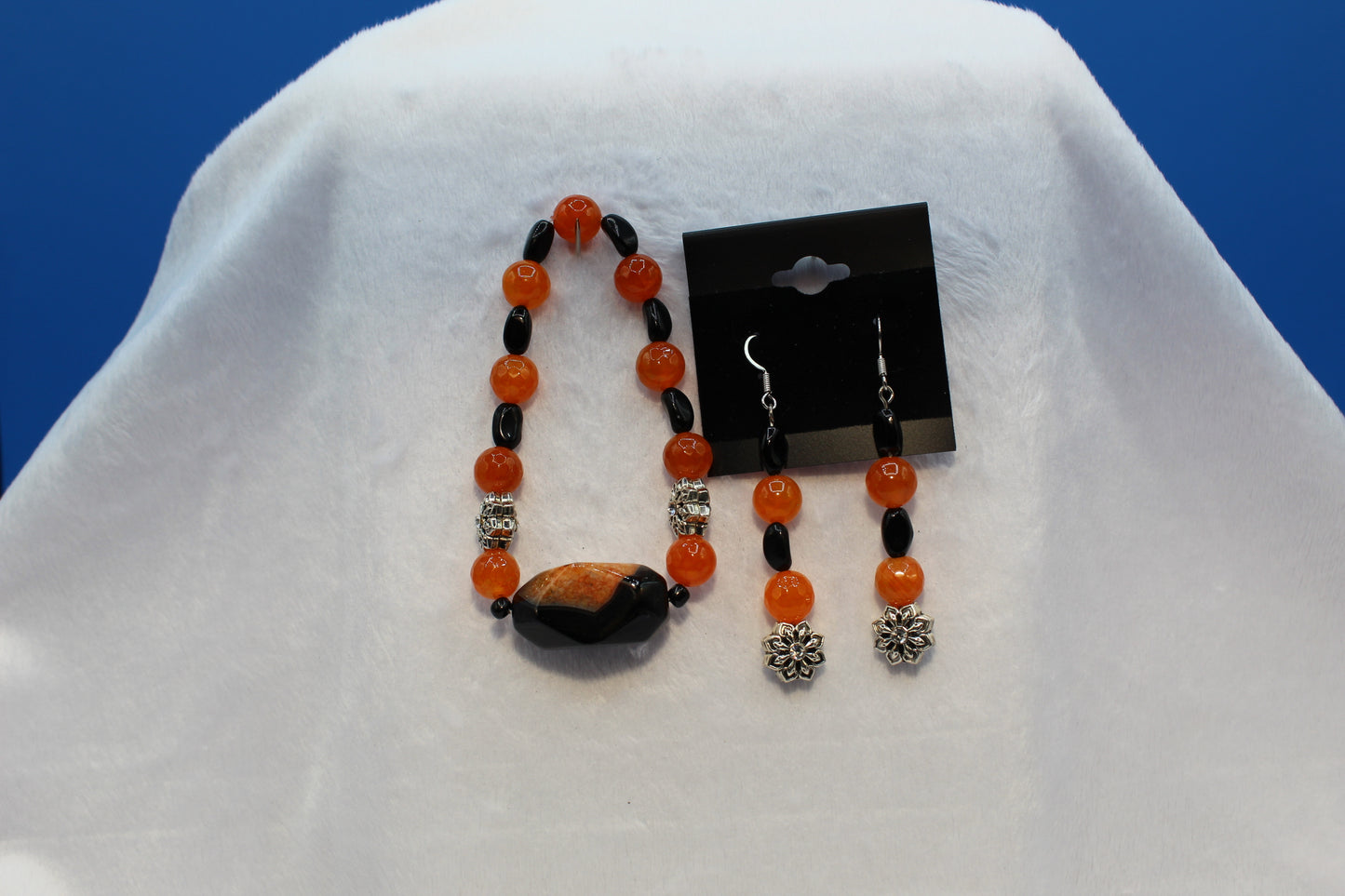 Earrings w/ Matching Bracelet - Orange