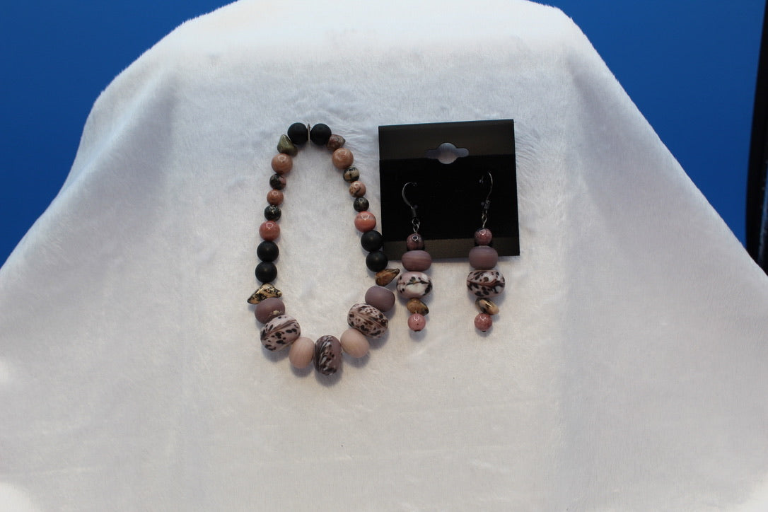 Earrings w/ Matching Bracelet - Purple - Touched By Christ