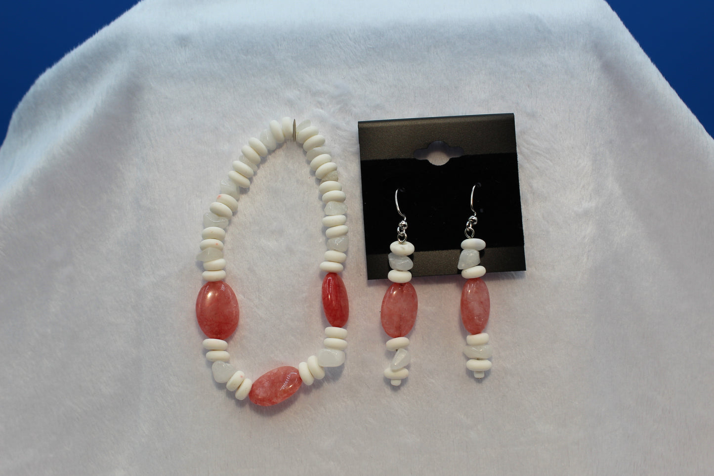 Earrings w/ Matching Bracelet - Red