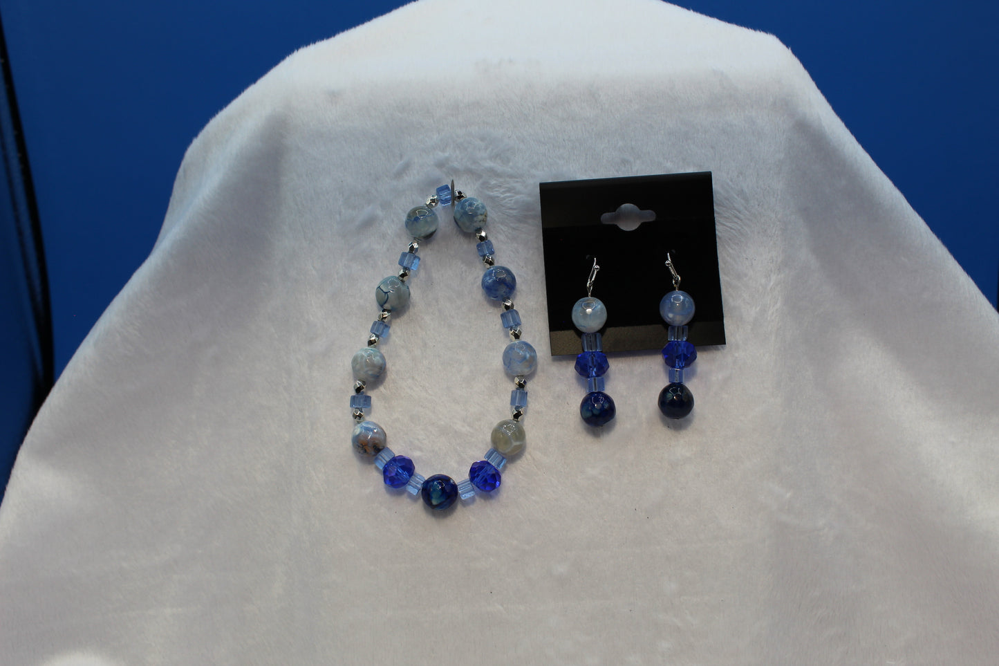 Earrings w/ Matching Bracelet - Blue - Touched By Christ